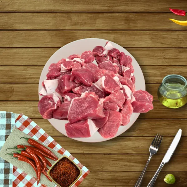 Mutton bonelss cubes for barbeque